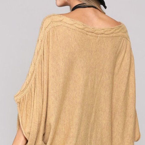 SOLD OUT Boho Cable Knit Kimono Sleeve Sweater Tunic Top - Picture 7 of 7